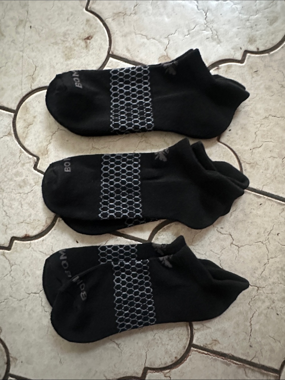 BOMBAS Black ANKLE Socks, Large-3 pairs brand new